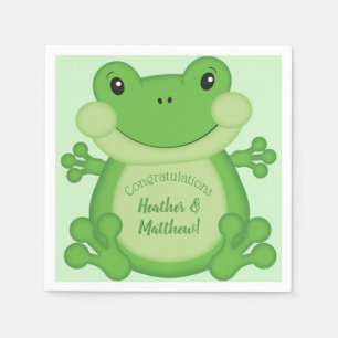 Frog Baby Shower Green Napkin