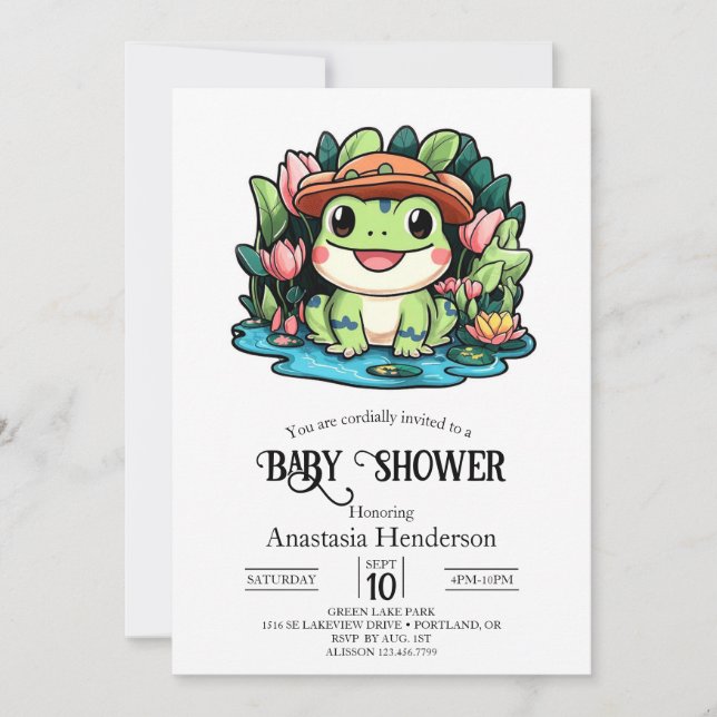 Frog Baby Shower Invitation (Front)