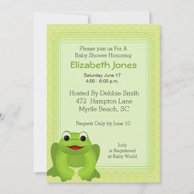 Frog Baby Shower  Invitations (Front)