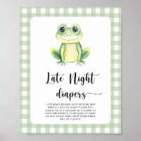 Frog baby shower - Late night diapers game