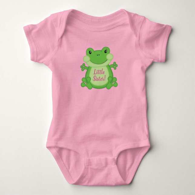 Frog Baby Shower Pink Bodysuit (Front)