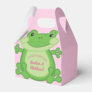 Frog Baby Shower Pink Girl Favour Box