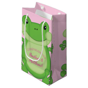 Frog Baby Shower Pink Small Gift Bag