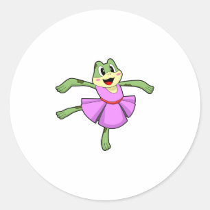 Frog Ballet Dance Classic Round Sticker