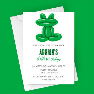 Frog Balloon Animal Birthday Party Invitation