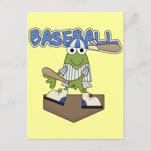 Frog Baseball Home Plate Tshirts and Gifts Postcard (Front)