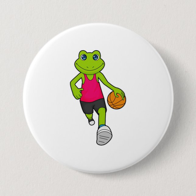 Frog Basketball player Basketball 7.5 Cm Round Badge (Front)