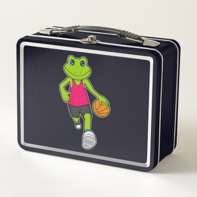 Frog Basketball player Basketball Metal Lunch Box (Front)