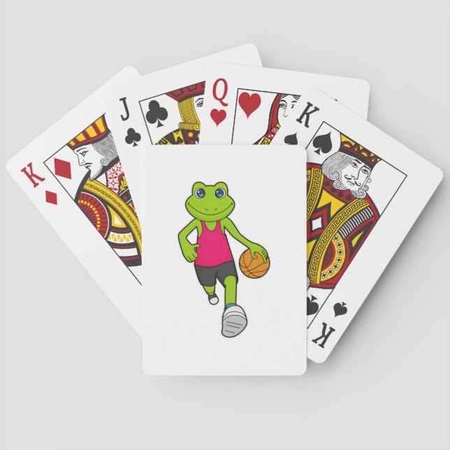 Frog Basketball player Basketball Playing Cards (Back)