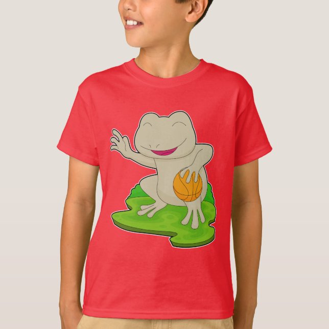 Frog Basketball player Basketball T-Shirt (Front)