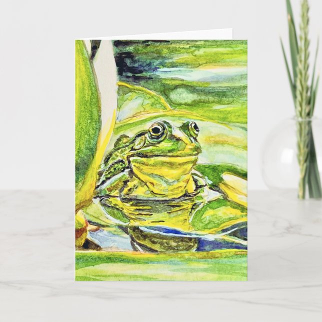 'Frog Bathing' - Thank You Card (Front)