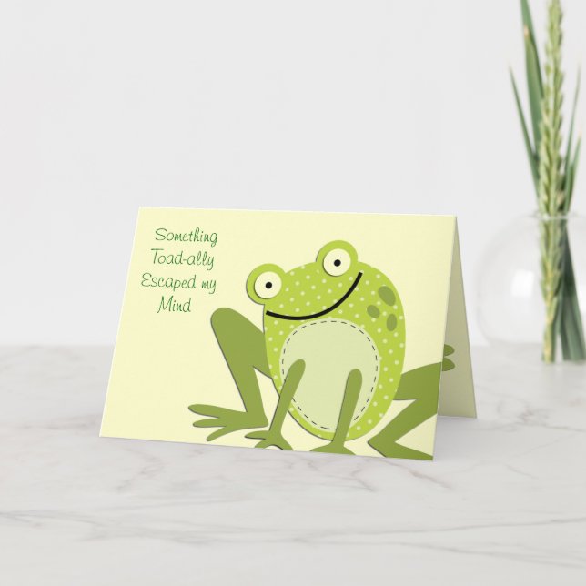 Frog Belated Birthday Greetings Card (Front)