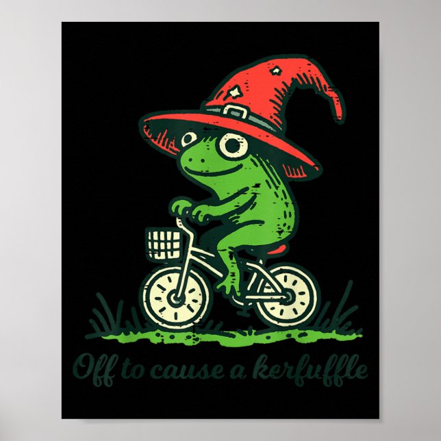 Frog Bicycle Wizard Hat Off to Cause Kerfuffle Men Poster (Front)