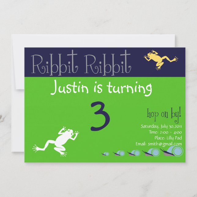 Frog Birthday Invitation (Front)