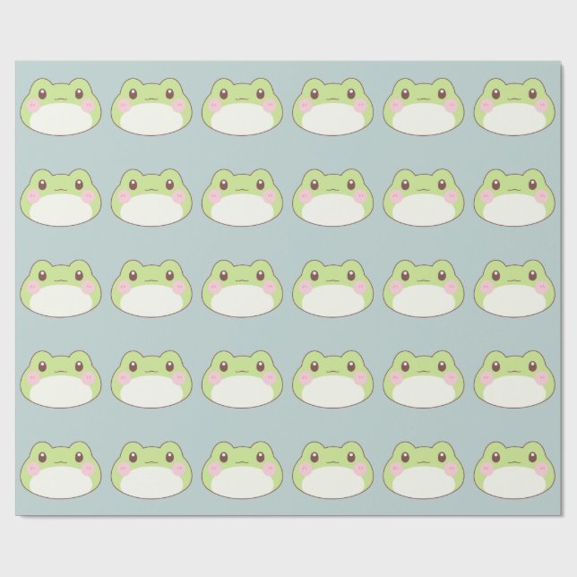 Frog Birthday Kids Art Wrapping Paper (Flat)