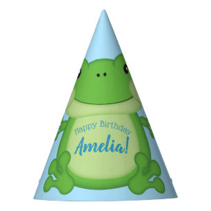 Frog Birthday Party Blue Hat
