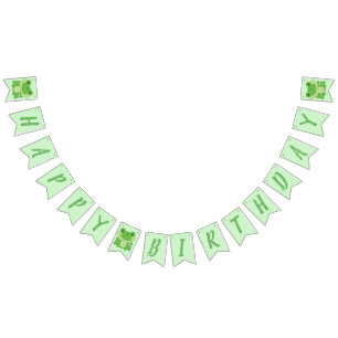 Frog Birthday Party Green Bunting