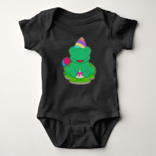 Frog Birthday Party hat Baby Bodysuit