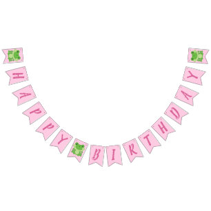 Frog Birthday Party Pink Bunting