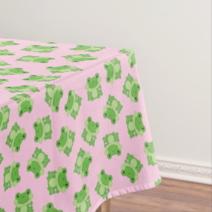 Frog Birthday Party Pink Tablecloth