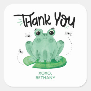 Frog Birthday Thank You Sticker