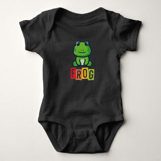 Frog blk baby bodysuit