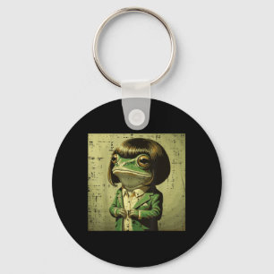 Frog Bob Haircut Bangs Wig Funny Meme Animal Men Key Ring