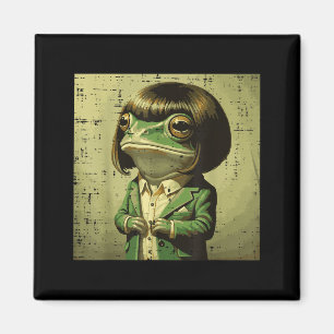 Frog Bob Haircut Bangs Wig Funny Meme Animal Men Magnet