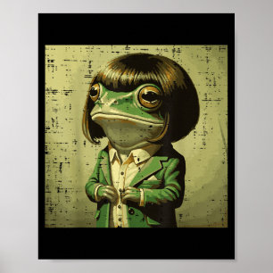 Frog Bob Haircut Bangs Wig Funny Meme Animal Men Poster