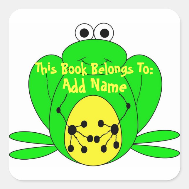 Frog Bookplate Sticker (Front)