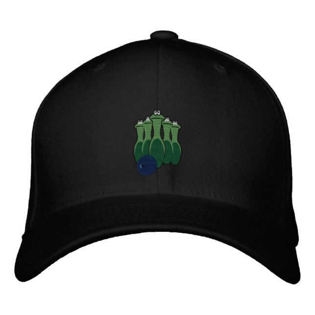 Frog Bowling Pins Embroidered Cap (Front)