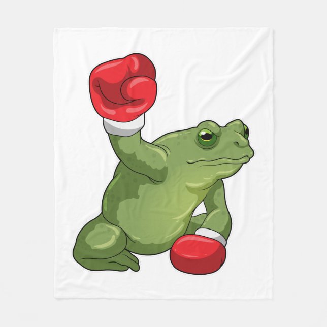 Frog Boxer Boxing gloves Fleece Blanket (Front)