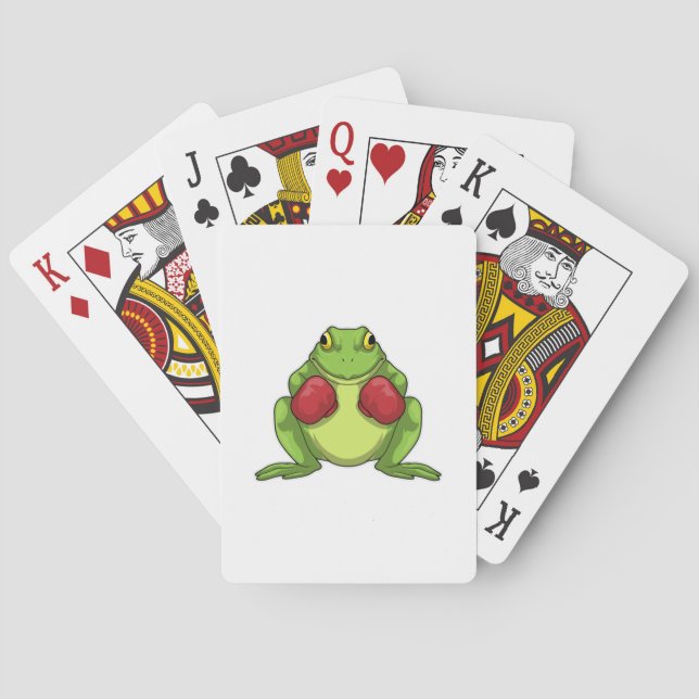 Frog Boxer Boxing gloves Playing Cards (Back)