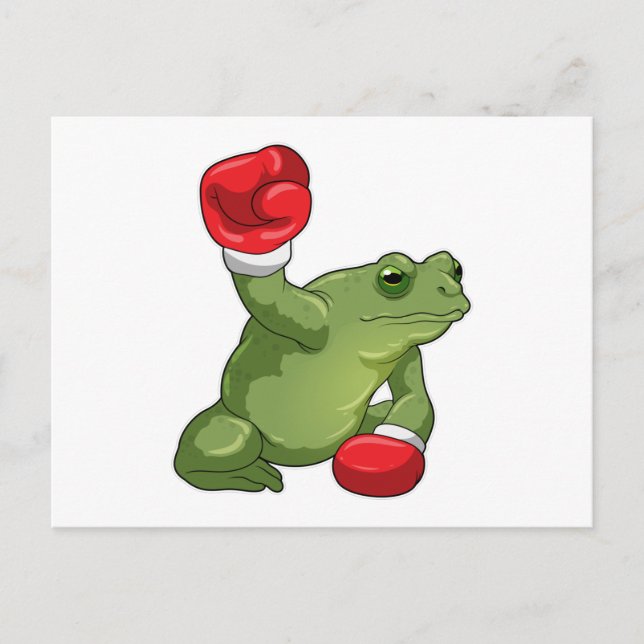 Frog Boxer Boxing gloves Postcard (Front)