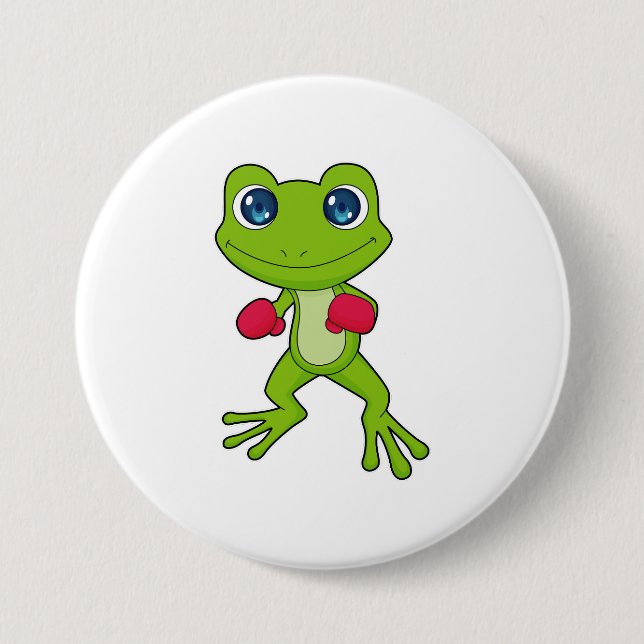 Frog Boxing Boxer Boxing gloves 7.5 Cm Round Badge (Front)