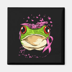 Frog Breast Cancer Awareness Pink Ribbon Cancer Su Magnet