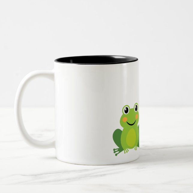 frog, butterfly an mushrooms Two-Tone coffee mug (Left)