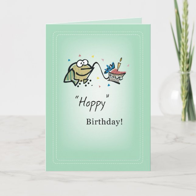 Frog Cake Birthday Card (Front)
