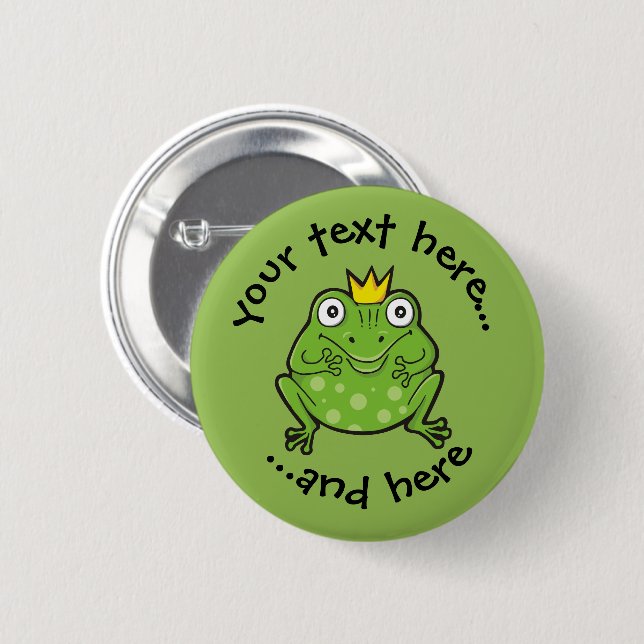 Frog Cartoon 6 Cm Round Badge (Front & Back)