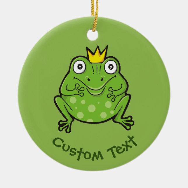 Frog Cartoon Ceramic Ornament (Front)