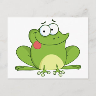Frog Cartoon Character Hanging Its Tongue Out Postcard