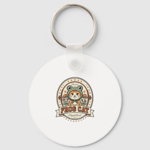 Frog Cat Frogcore Cat Vintage Vector Art Shirt Des Key Ring