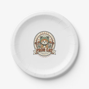 Frog Cat Frogcore Cat Vintage Vector Art Shirt Des Paper Plate