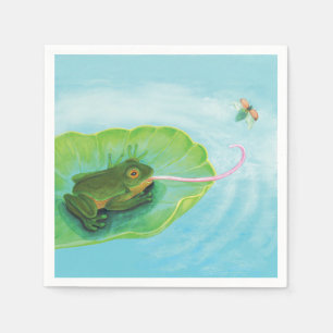 Frog Catching Bug Napkin