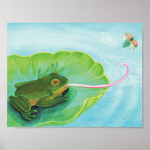Frog Catching Bug Poster
