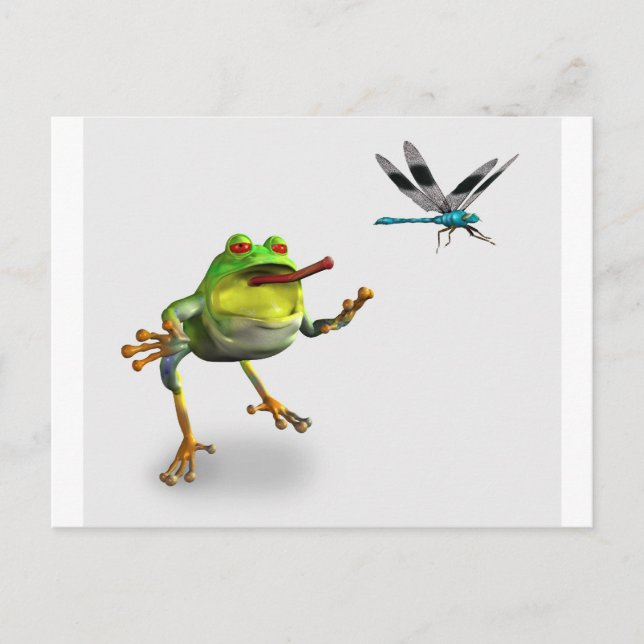 Frog Chasing Dragonfly Postcard (Front)