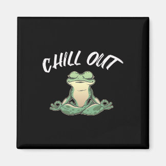 Frog Chill Out Funny Meditation And Yoga  Magnet