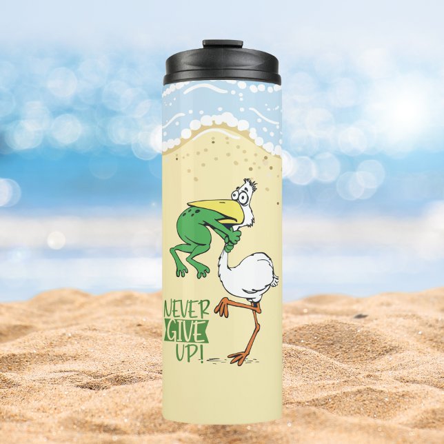 Frog chocking Bird Motivational Thermal Tumbler (Creator Uploaded)