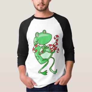 Frog Christmas -- Frog, Candy Cane Xmas T-Shirt