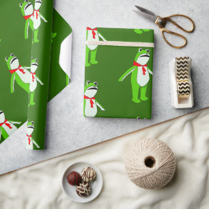 Frog Christmas Holiday Wrapping Paper